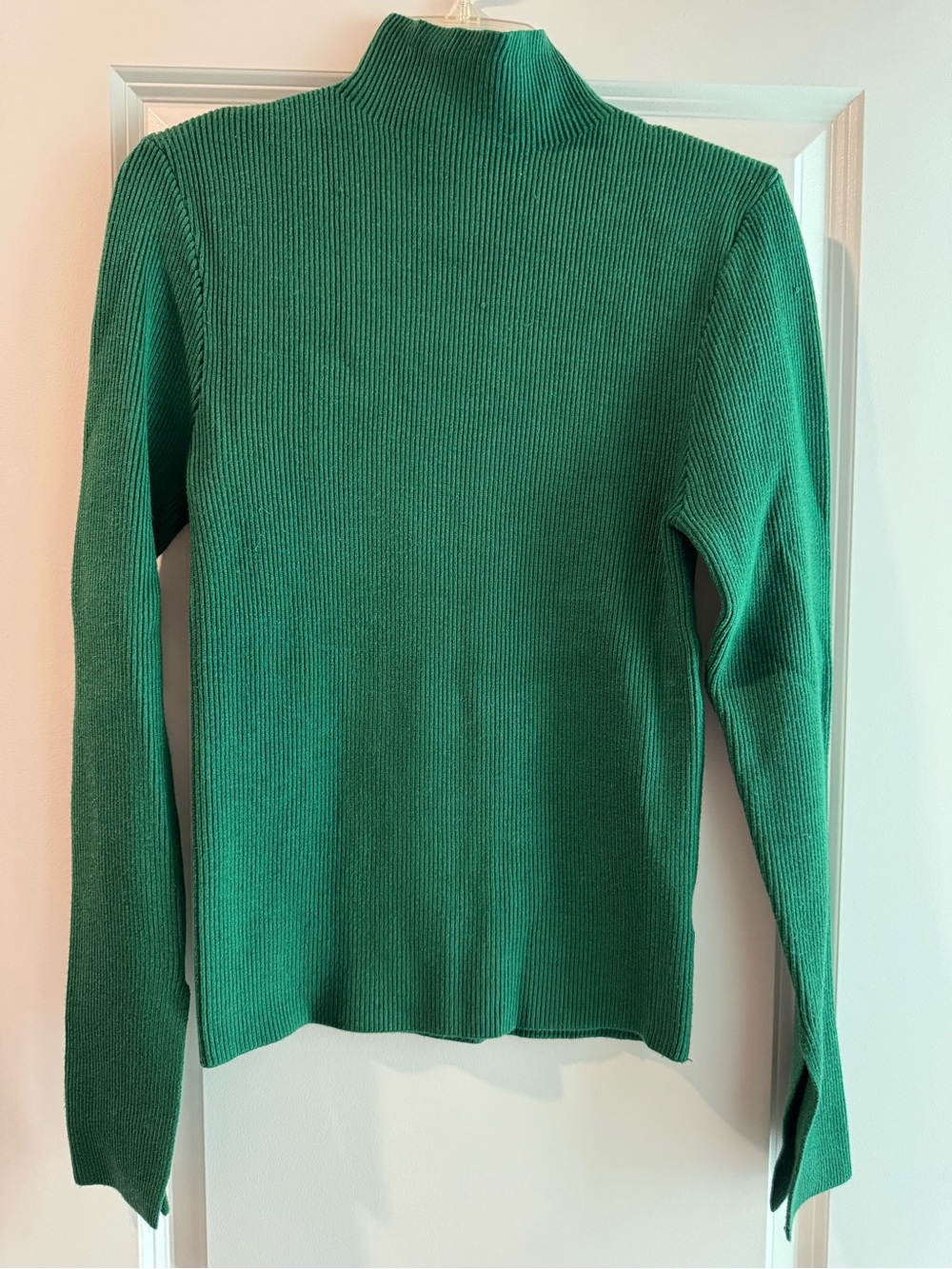 Crescent Emerald Ribbed Mock Neck Sweater